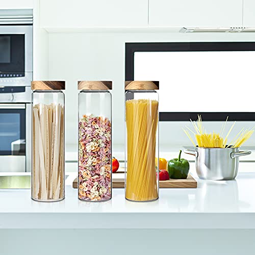 glass food storage containers canister jar for pasta spaghetti pantry