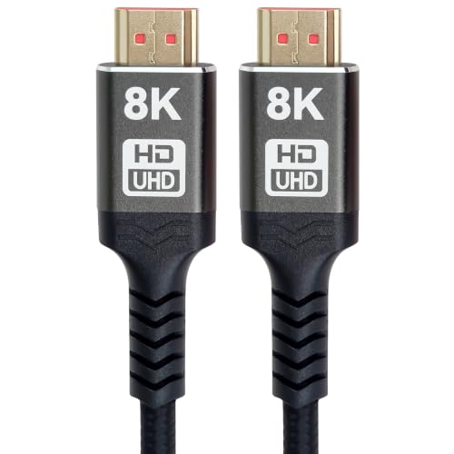PremiumCord 8K Ultra High Speed HDMI 2.1 Cable M/M 48Gbps with Ethernet, Video Resolution 8K @ 60Hz, Deep Colour, 3D, EDID, ARC, HDR, 3x Shielded, Textile Cable Braid, Gold-Plated, Length 9 m