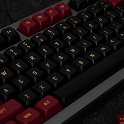 Mintcaps Red Black Keycaps Set MSA Profile