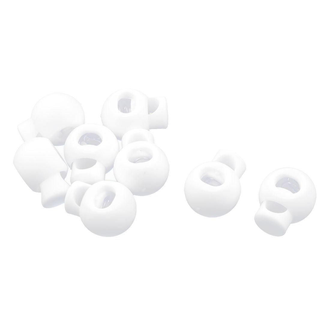 Sourcingmap Plastic Single Hole Design Toggle Stopper Cord Adjustive Lock 8 PCS White