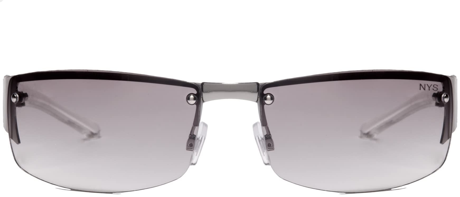 Photo 1 of NYS Collection Semi-Rimless Wrap Around Sunglasses Women Men 100% UV400 Protection (Frosted Clear Frame/Light Smoke Gradient Lens)