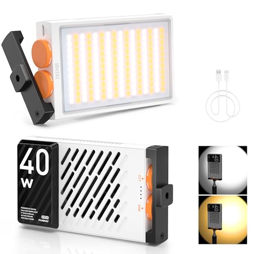 ZHIYUN FIVERAY M40 [Official] LED Video Light, 40w Portable Camera Light, 14000 Lux, CRI≥96, TLCI≥97, Photography Lighting for Live Streaming/YouTube/TikTok, 320g