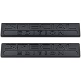 uwwwing 2Pcs Chrome Metal Car Special Edition Logo Rear Trunk Sport Emblem Racing SUV Coupe Sticker 3D Decal (Black)