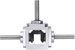 Vernijtrdy Gear-Box 90 Degree Right Angle Bevel- 1:1 Reversing Double Output Shaft 1 Module 20 Teeth Bevel Gear