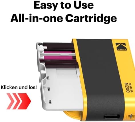 Mini 2 ERA 5x7,6cm Fotodrucker, Geschenkset mit 38 Blatt, Weiß/Schwarz/Gelb