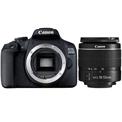 Canon EOS 2000D (Rebel T7) DSLR Camera Bundle with 1855mm Lens