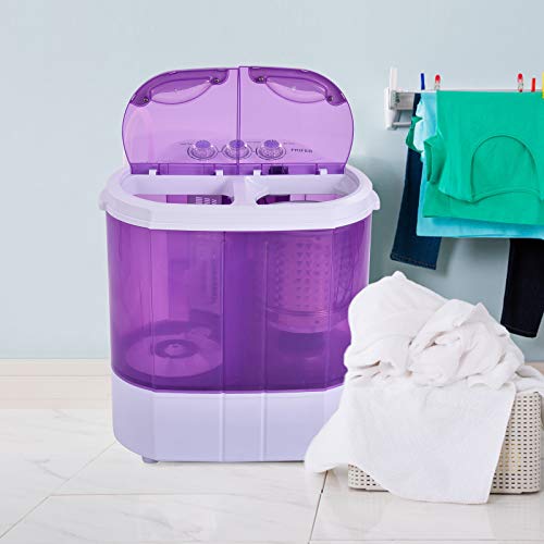 Frifer Twin Tub Mini Washing Machine, 9.9LBS Compact Semi Automatic