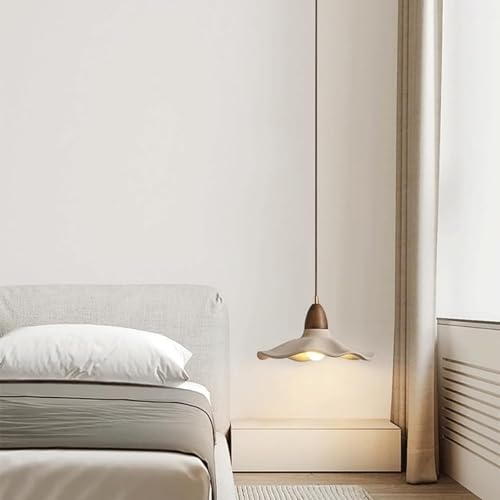 Moderno lamparas colgantes de techo japonesa de estilo wabi-sabi,Con pantalla de cemento,Regulable lámparas colgante LED,lampara comedor colgante,Luz colgante de E27 base,Para dormitorio,sala(A,25cm)