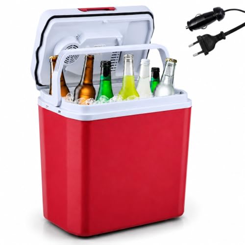 Arebos Thermoelektrische Kühlbox 20 L mit ECO-Modus | Elektrische Kühl- und Warmhaltebox | 12/230 V für Auto und Steckdose | Kompakte Isoliertasche