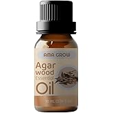 Premium Agarwood Essential Oil (Aquilaria crassna)–Pure & Organic Oud Oil for Aromatherapy, Meditation, Diffusers, Skin, Candle Making, Soap, Perfume, Massage & DIY – Non-Toxic & Chemical-Free 0.34oz