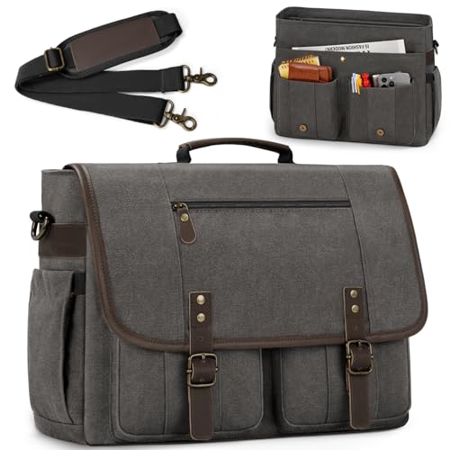 RAINSMORE Mens Messenger Bag 17- Vintage Canvas