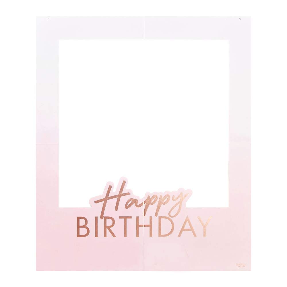 Ginger Ray Rose Gold Foiled Personalised Happy Birthday Selfie Photo Booth Frame - Mix It Up