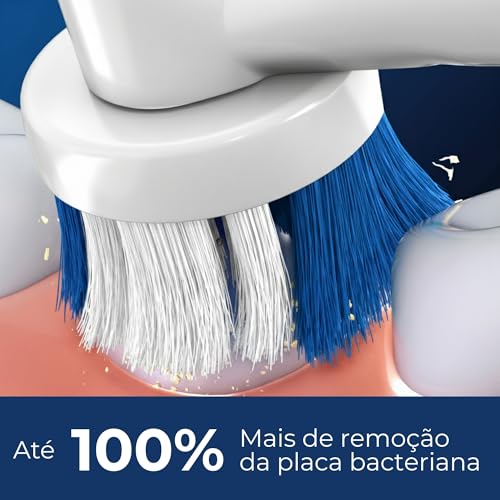 Kit 4 Cabeças de Reposição para Escova Elétrica Oral-B, Cerdas Macias, com 2 Capas de Proteção, Branco