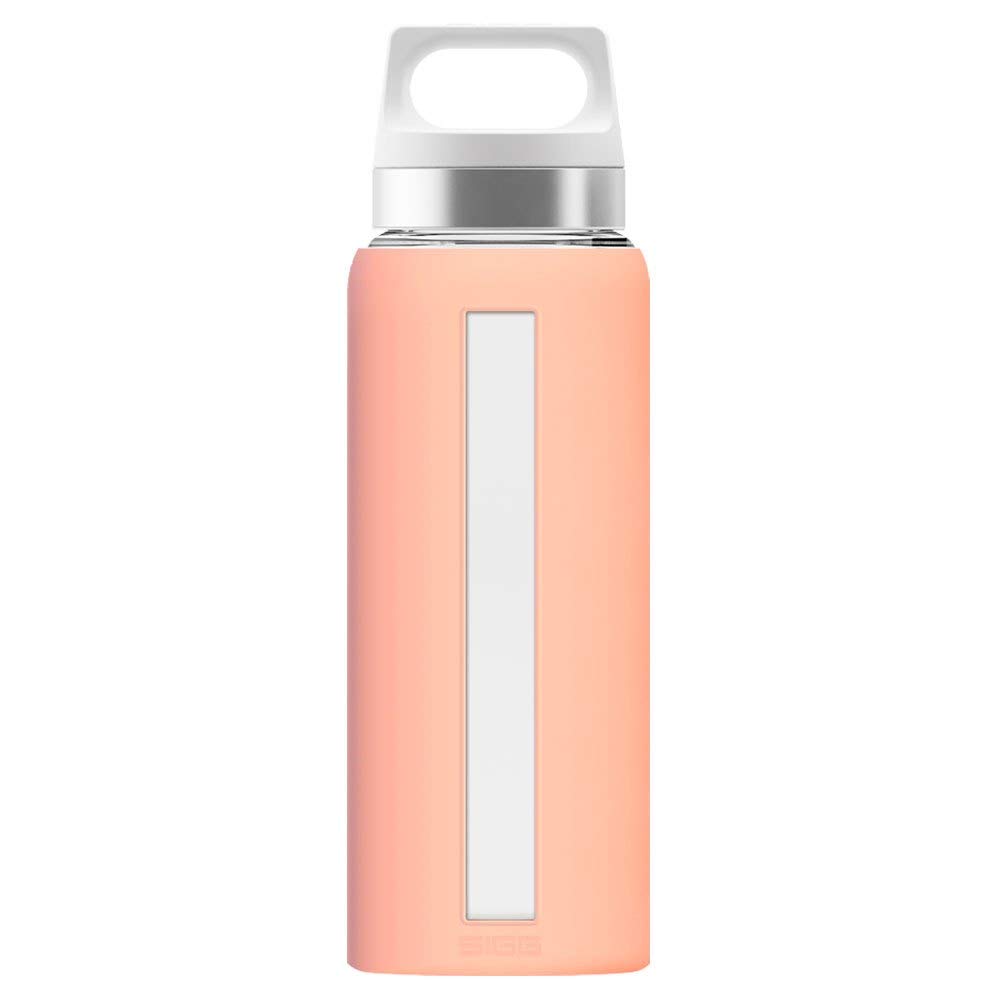 Sigg - Glass Water Bottle - Dream Shy Pink - Soft Silicon Cover - Leakproof, Dishwasher Safe, BPA Free - Broscilate Glass - 22oz — image 1