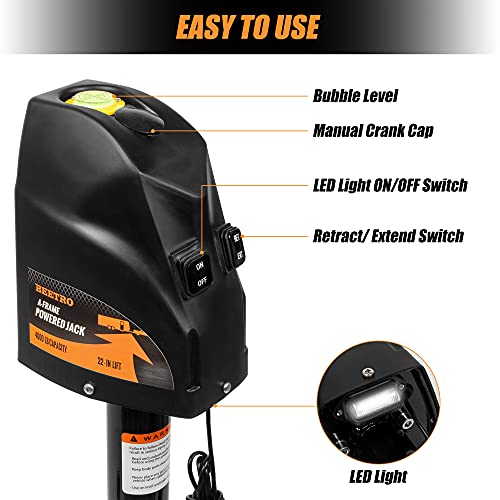 BEETRO 4000 lbs Electric Trailer Jack, Power Tongue Jack for AFrame Travel, Cargo, and Utility