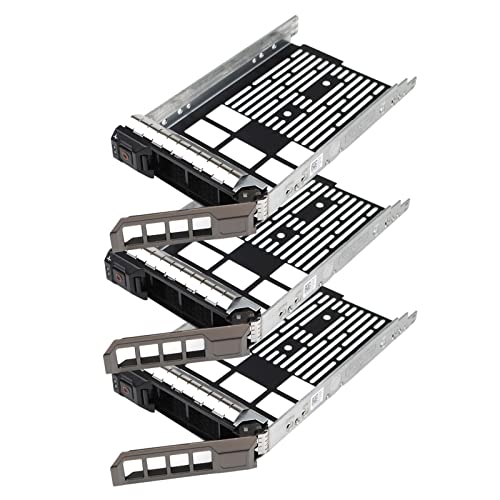 Heretom 3-PACK 3.5" SAS SATA SATAu Hard Drive Caddy Tray Enclosure Compatible for DELL PowerEdge R310 R320 R410 R415 R510 R515 R610 R710 T610 T710 KG1CH F238F