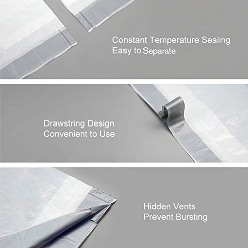 4-6 Gallon Trash Bags Drawstring Garbage Bags Strong Trash Bag 120 Count for Kitchen Bathroom Bedroom Car Trash Can Office Waste Bin Liners Unscented, 19.6\'\' x 21.6\'\'