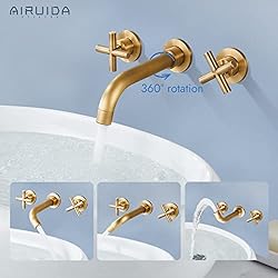 Airuida Solid Brass Antique Brass Widespread