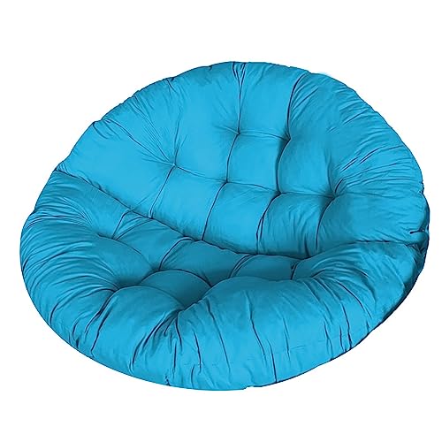 IAKAEUI Papasan Chair Cushion, Thickened Wicker Round Chair Cushion, Suitable for Garden Patio Outdoors - Removable (Color : Blue, Size : 43.3 x 43.3inch)