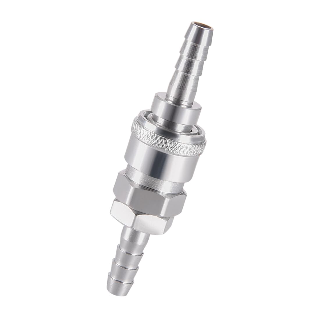 YOKIVE Quick Coupler, Air Hose Fitting | Connector Barb Quick Disconnect Set Great for Automotive, Home (Silver Tone, 8mm)
