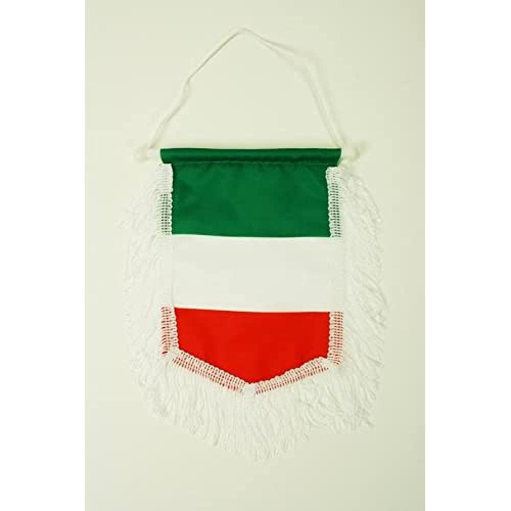 AZ FLAG - Italy Mini Banner - 6'' x 4'' - 100% Polyester Italian Small Pennant for Car - Double-sided Flag with cords