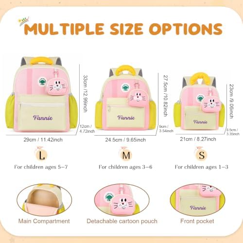 Mochila Personalizada Infantil con Nombre Mochila de Setas para Guardería y Preescolar Mochila Escolar con Bolsito Regalos para Niños y Niñas (#1)