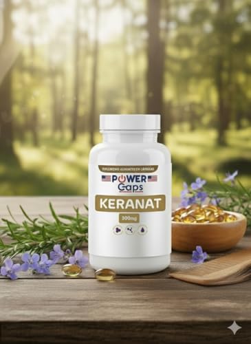 Keranat 300mg Suporte Nutricional para Cabelos, Crescimento Capilar, Combate Queda de Cabelo, Mais volume, Brilho e Força, Suplemento Alimentar em Cápsulas Softgel (90 Cápsulas)