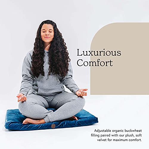 Mindful Modern Velvet Zabuton Meditation Mat Luxurious Meditation