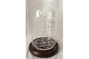 anbcollectibles 4 x 7 Glass Dome with 3 Tier Acrylic Marble Display Insert (5/8" Holes) for Marbles_AB