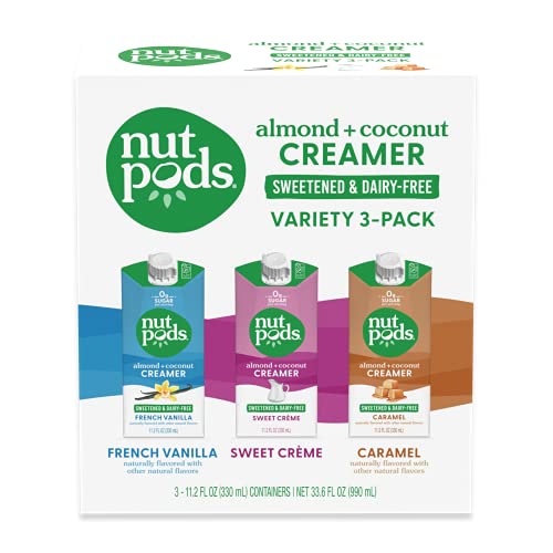 nutpods Ketofriendly Variety 3 Pack Sweetened coffee creamer, Zero