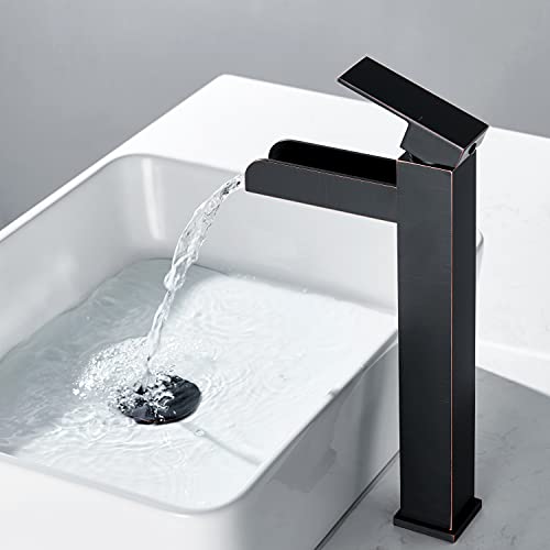 Lexdale Waterfall Bathroom Sink Vessel Faucet Oil-Rubbed Bronze Single ...