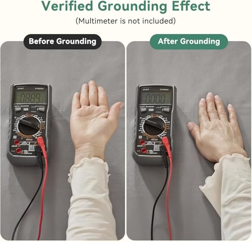 YOOJ® Antistatic Grounding Sheets with Grounding Cord, 23.6 * 104in Cotton Bed Sheet, 90% Organic Cotton+10% Pure Silver Fiber, Breathable and Comfortable, Gives You Better Sleep