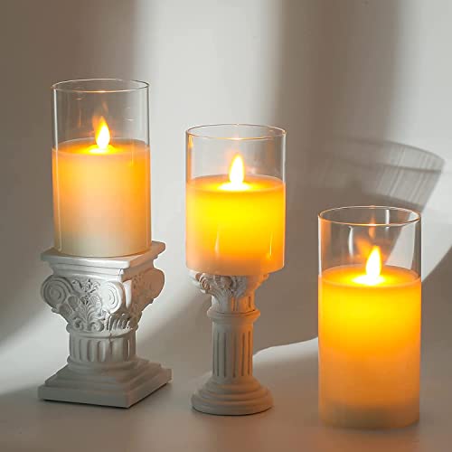 Flickering Flameless Candles, Battery Operated Acrylic LED Pillar