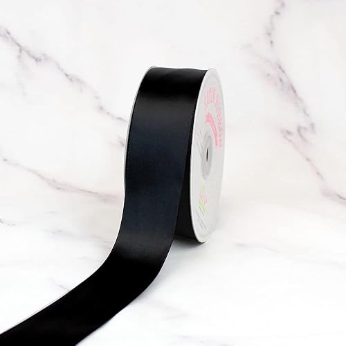 Creative Ideas Solid Satin Ribbon, 1-1/2"/50 yd, Black,PSF1102-030