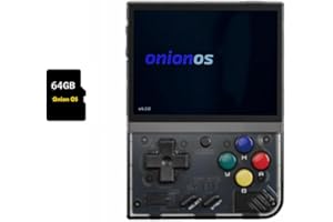 Marryoo MIYOO Mini Plus Onion OS 64GB TF Card Preinstalled Retro Portable Handheld 3.5inches IPS Screen Game Console Miyoo Mini+ Console Compatible with OnionOS System (Black transparent 64GB)
