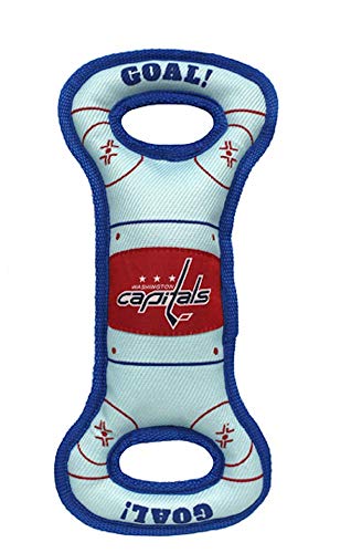 Pets First NHL Washington Capitals Hockey Field Dog Tug Fetch Squeak Chew Toy,…
