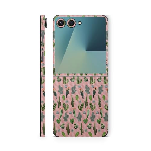Carbon Fiber Phone Skin Compatible with Samsung Galaxy Z Flip 7 - Cactus Garden…