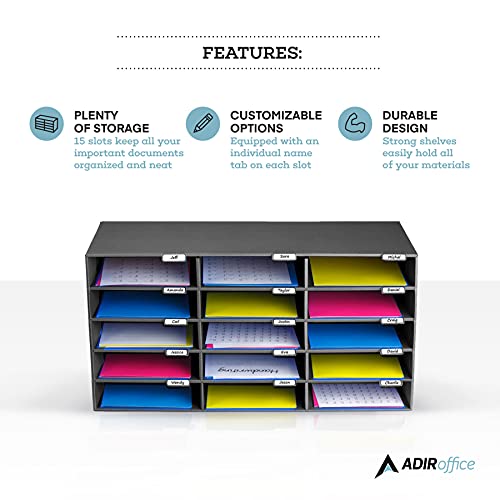 Adir File Sorter Literature Organizer Mail Vinyl Craft Paper Storage Holder Corrugated