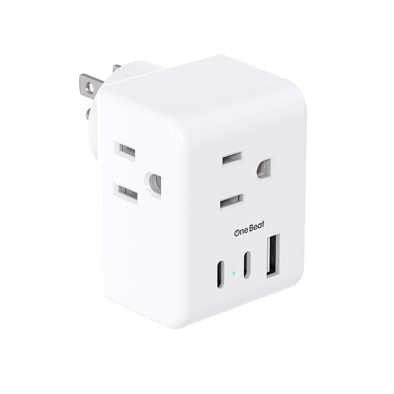 Multi Plug Outlet Extender, Power Strip Non Surge Protector Electric Outlet Splitter with 3 USB Wall Charger (2 USB C), Multiple Outlet Expander for Cruise, Dorm, Travel, Home, Office(White)