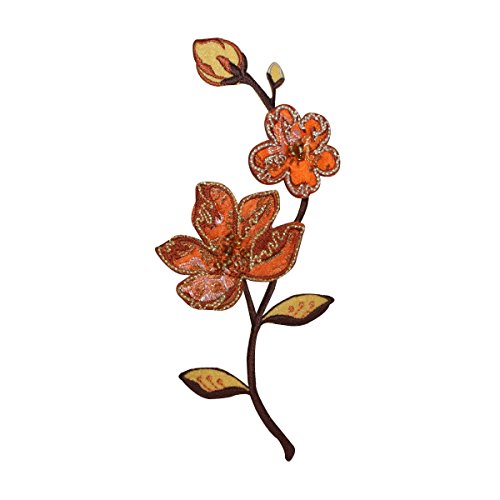 ID 5132 Flower Decoration 3D Petals Patch Beads Embroidered Iron On Applique