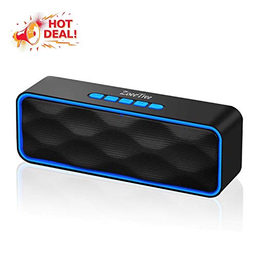 ZoeeTree S1 Haut-parleur Bluetooth sans fil, Extérieur, Enceinte stéréo avec Audio HD et Basses Amélioré, Intégré Double Pilote Haut-parleur, Bluetooth 4.2, Mains Libres Téléphone et TF – Blue