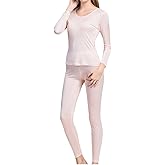 Grenasasilk Womens Silk Long Underwear Mulberry-silk Long Johns Thermal Underwear Sets Cold Weather Base Layer