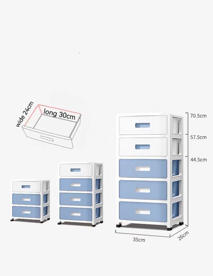 CAMLEO Plastic Drawer Storage Cabinet Toys Storage Box 5 Layer ï¼Œwith Wheels containers for Kitchen Bathroom Storage Cabinet for Clothes,Toys,Bedroom - (26D x 35W x 70.5H centimeters ± 0.5-1cm)