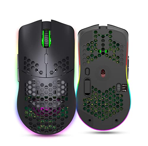 Goshyda Wired Gaming Hole Mouse, 6 Key acro Programming RGB Lighting PC Mice Ergonomical High Sensitivity Computer Mouse, for Desktop Laptop Computer