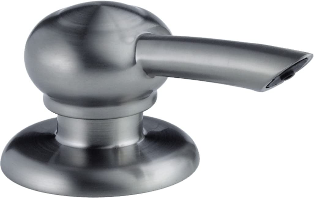 Photo 1 of Delta Faucet Leland Pump Soap/ Lotion Dispenser Brushed Nickel, Countertop Soap Dispenser, Top Fill Deck Mount Soap Dispenser, Arctic Stainless RP50813AR