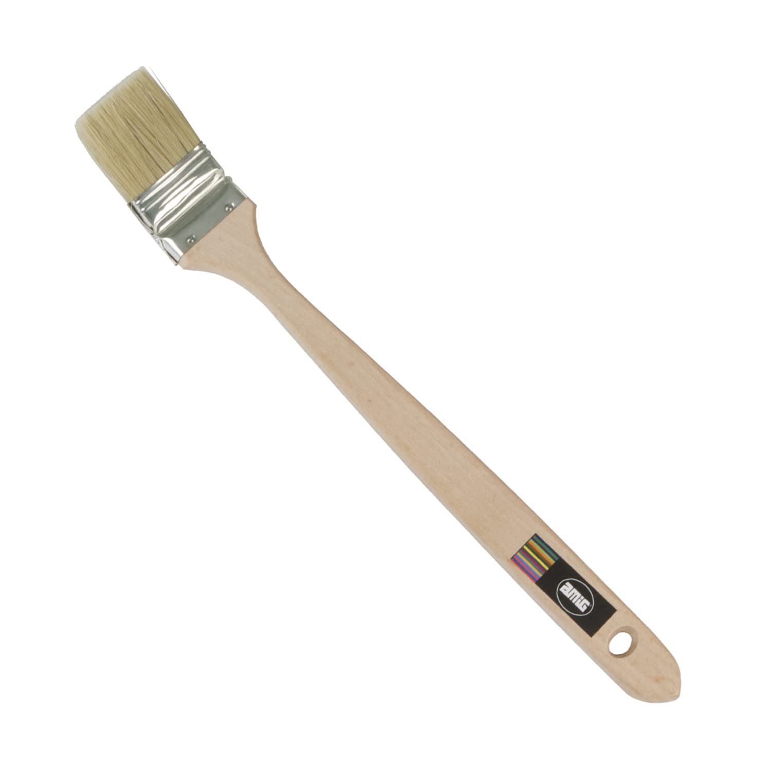 Amig - Special Palette for Hard to Reach Areas | 50 mm | facilitates Cleaning of radiators | with Nickel-Plated Ferrule and Ergonomic Wooden Handle