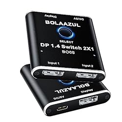 DisplayPort Switch 8K 2 in 1 Out, BolAAzuL Display