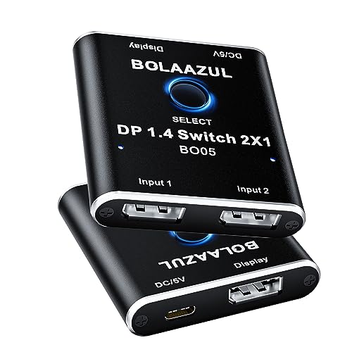 DisplayPort Switch 8K 2 in 1 Out, BolAAzuL Display