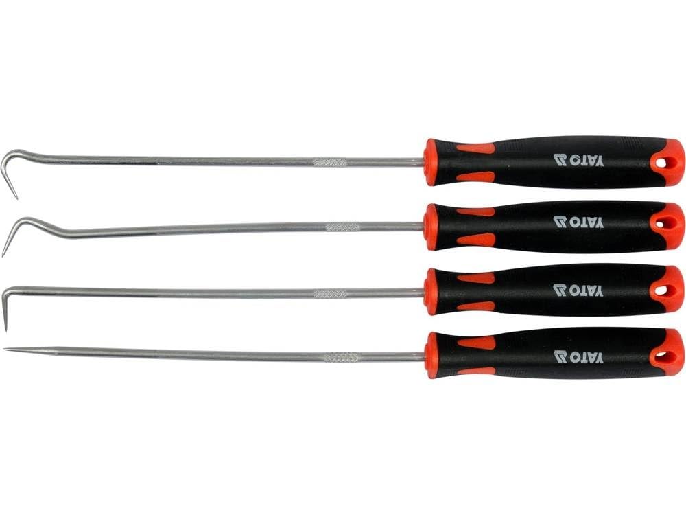 YATO YT-08429 Set of 4 Long Hooks with Soft Handles 240mm Long