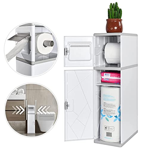 ESTHELLO Bathroom Storage Toilet Paper Storage, Narrow Tall Cabinet ...